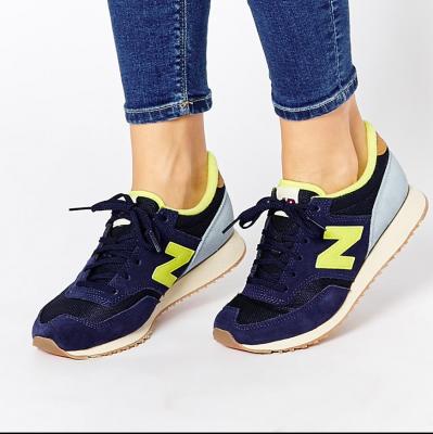 New Balance 620 Navy & Yellow Suede Mesh Trainers