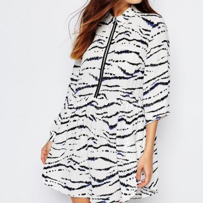 French Connection Shirt Dress In Tapir Wave Print