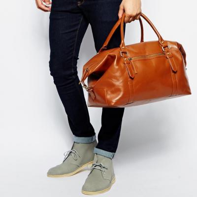 ASOS Leather Holdall In Tan