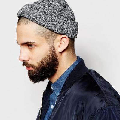 Mini Fisherman Beanie In Black and White Twist at ASOS