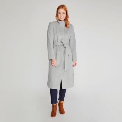 Grey Belted Funnel Coat