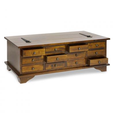 Garrat Chestnut 12 Drawer Coffee Table
