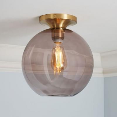Sculptural Glass Globe Flushmount - Medium (Smoke) west elm