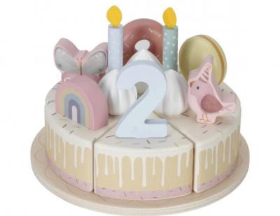 WOODEN BIRTHDAY CAKE - PINK