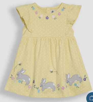 Yellow Bunny Appliqué Summer Dress