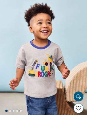 Marl Grey Construction Appliqué T-Shirt