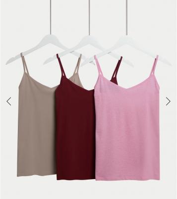 3pk Cotton Rich Strappy Vests