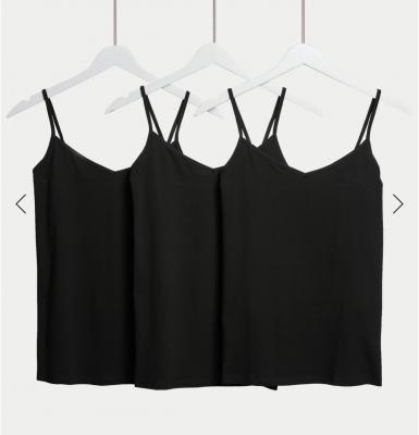 3pk Cotton Rich Strappy Vests
