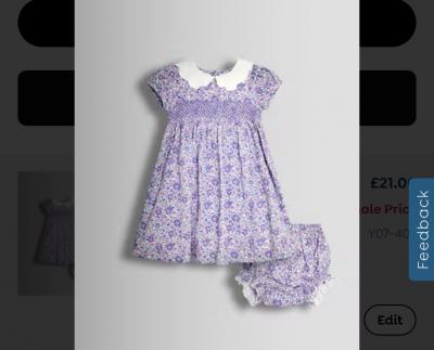 Lilac Floral Broderie Collar Party Dress