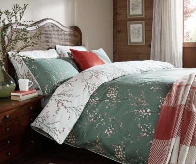 Pussy Willow Fern Green Duvet Set (King)