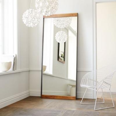 Industrial Metal + Wood Floor Mirror west elm