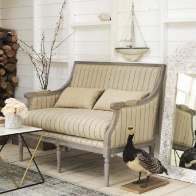 Louis Square Love Seat in Stripe - Graham & Green