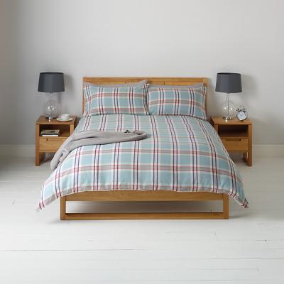 John Lewis Brushed Cotton Tartan Duvet and Pillowcase Cover Set