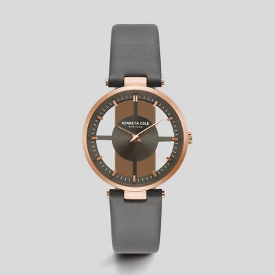 Transparent Genuine Leather Grey Watch Kenneth Cole