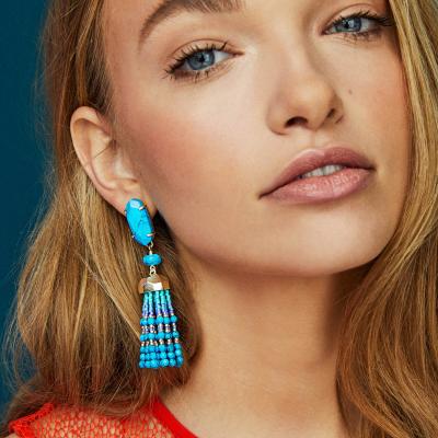 Dove Gold Statement Earrings In Aqua Howlite Kendra Scott