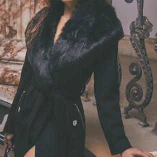 Lipsy Faux Fur Wool Blend Coat from Next USA