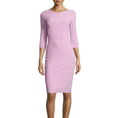 Narciso Rodriguez Scuba-Knit 3/4-Sleeve Sheath Dress, Lavender