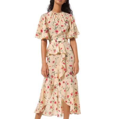 Michael Kors Collection Cascading Flutter Sleeve Dress