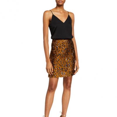 Zac Posen Leopard A-line Skirt