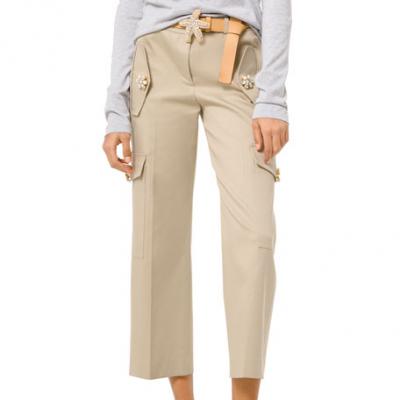 Michael Kors Collection Gem-Button Cotton-Twill Cargo Pants