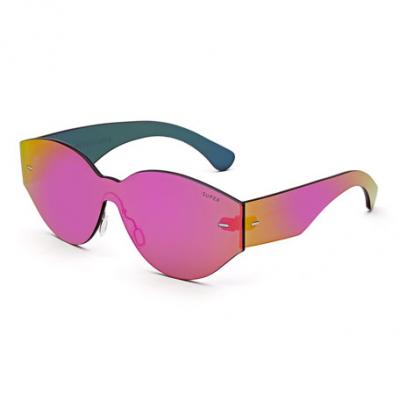 Super by Retrosuperfuture Tuttolente Drew Mama Iridescent Oval Sunglasses, Pink
