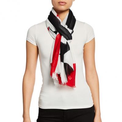 CALVIN KLEIN Oversized Geometric-Print Scarf