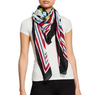 CALVIN KLEIN Geometric-Print Square Scarf