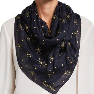 Valentino Embellished Silk Shawl