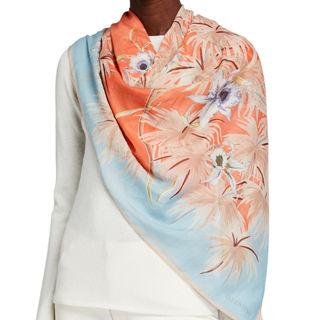 Valentino Plisse Floral Shawl