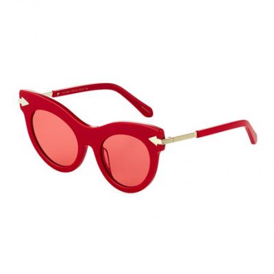 Karen Walker Miss Lark Oversized Acetate/Metal Cat-Eye Sunglasses