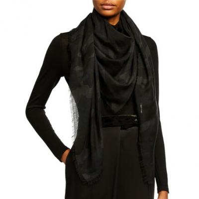 Valentino Light Camo-Print Cashmere/Silk Scarf