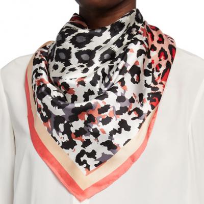 Vince Camuto Patched Animal Silk Square Scarf