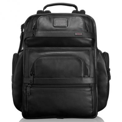Tumi Alpha 2 Black Leather Business Class Brief Pack