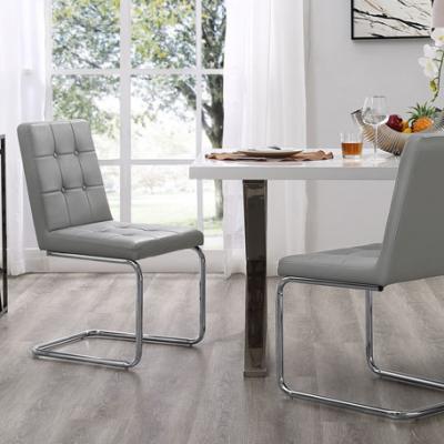 Inspired Home Faux Leather Armless Dining Chairs, Set of 2