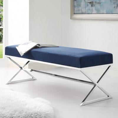 Inspired Home Velvet X-Leg Bench