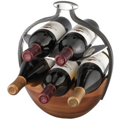 Nambe Anvil 5-Bottle Wine Basket