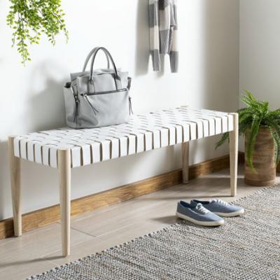 Safavieh Amalia Woven Leather Bench