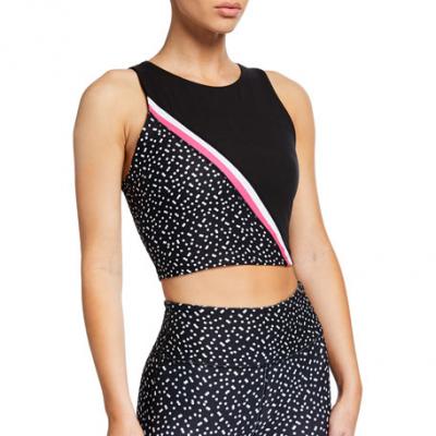 Betsey Johnson Polka Dot and Striped Extended Sports Bra