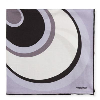 TOM FORD Circle Swirl Pocket Square, Lavender