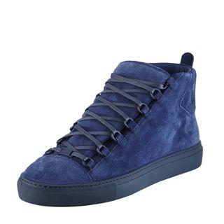 Balenciaga Mens Arena Suede Mid-Top Sneakers