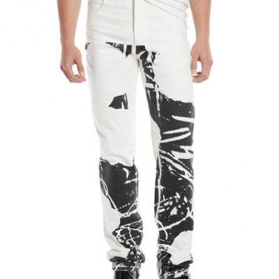 CALVIN KLEIN 205W39NYC Mens Graphic Straight-Leg Jeans