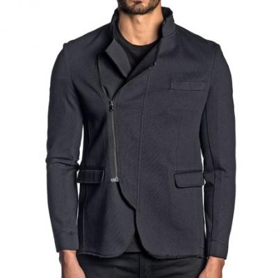 Jared Lang Mens Deconstructed Asymmetric Zip Jacket