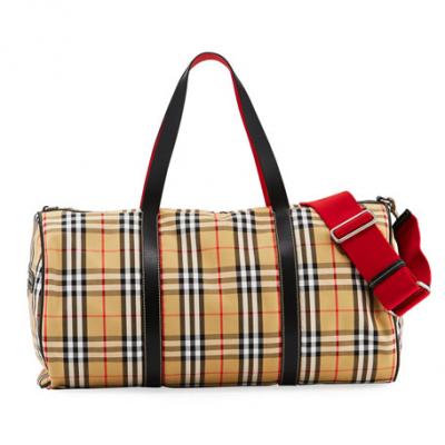 Burberry Mens Kennedy Check Barrel Bag