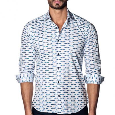Jared Lang Mens Semi-Fitted Car Print Sport Shirt