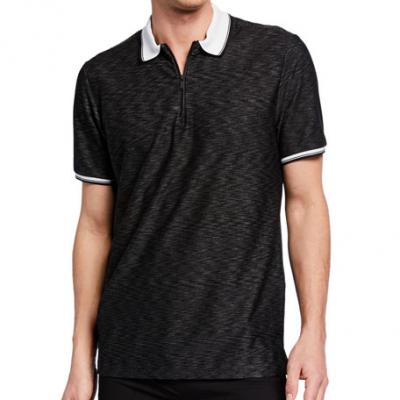 Karl Lagerfeld Paris Mens Classic Half-Zip Polo