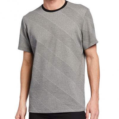 Karl Lagerfeld Paris Mens Short-Sleeve Directional Stripe T-Shirt