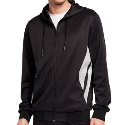 Karl Lagerfeld Paris Mens Hooded Track Jacket w Side Stripes