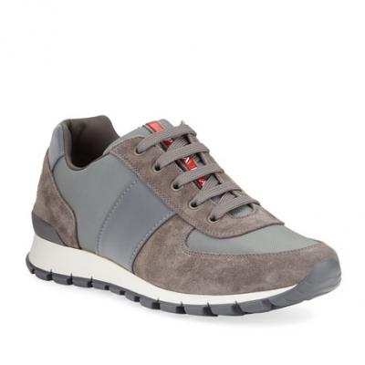 Prada Mens Suede Trainer Sneakers