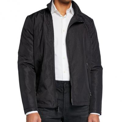 Karl Lagerfeld Paris Mens Textured Asymmetrical Jacket