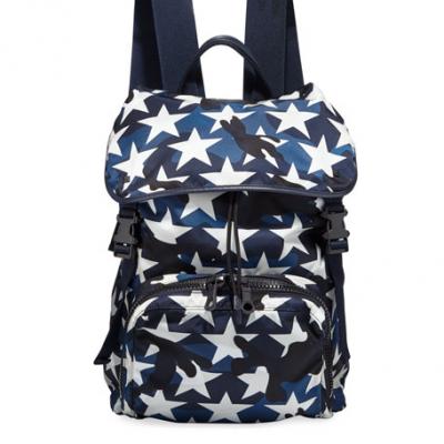 Valentino Mens Star Camo Nylon Backpack